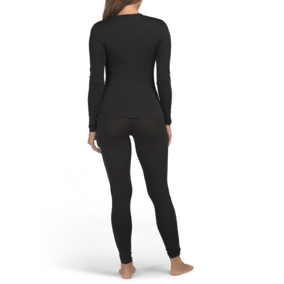 DANSKIN Black 2pc Base Layer Top And Leggings Set - Picture 2 of 2